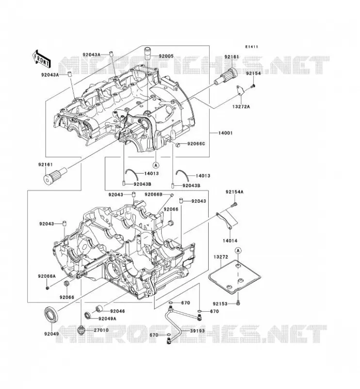 CARTER MOTEUR(S) Kawasaki MOTOS 1000 2012 Z1000SX  ZX1000GCF