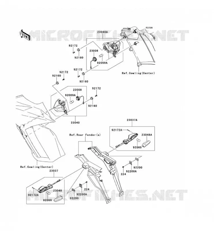 CLIGNOTANTS Kawasaki MOTOS 1000 2013 Z1000SX  ZX1000GDF