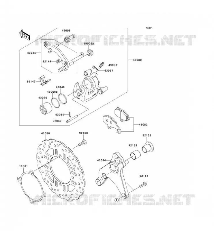 FREIN ARRIERE Kawasaki MOTOS 1000 2013 Z1000SX  ZX1000GDF