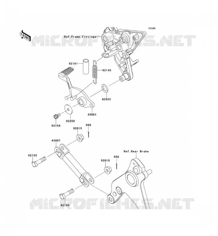 PEDALE DE FREIN Kawasaki MOTOS 1000 2013 Z1000SX  ZX1000GDF
