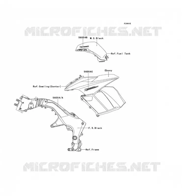 STICKER (NOIR) Kawasaki MOTOS 1000 2013 Z1000SX  ZX1000GDF