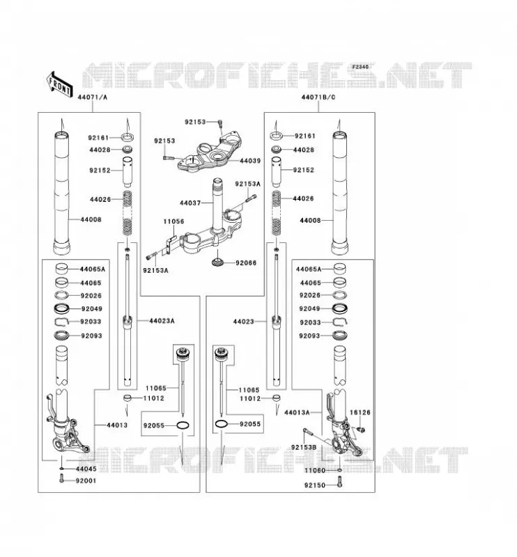 FOURCHE Kawasaki MOTOS 1000 2011 Z1000SX ABS  ZX1000HBF