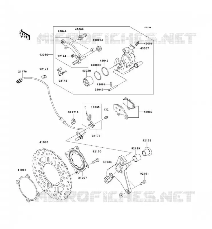 FREIN ARRIERE Kawasaki MOTOS 1000 2012 Z1000SX ABS  ZX1000HCF
