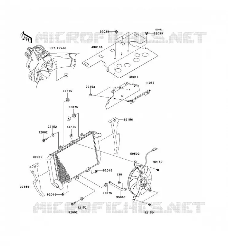 RADIATEUR Kawasaki MOTOS 1000 2012 Z1000SX ABS  ZX1000HCF