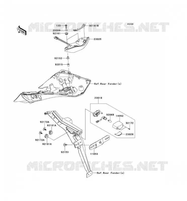FEUX ARRI&Egrave;RE(S) Kawasaki MOTOS 1000 2013 Z1000SX ABS  ZX1000HDF