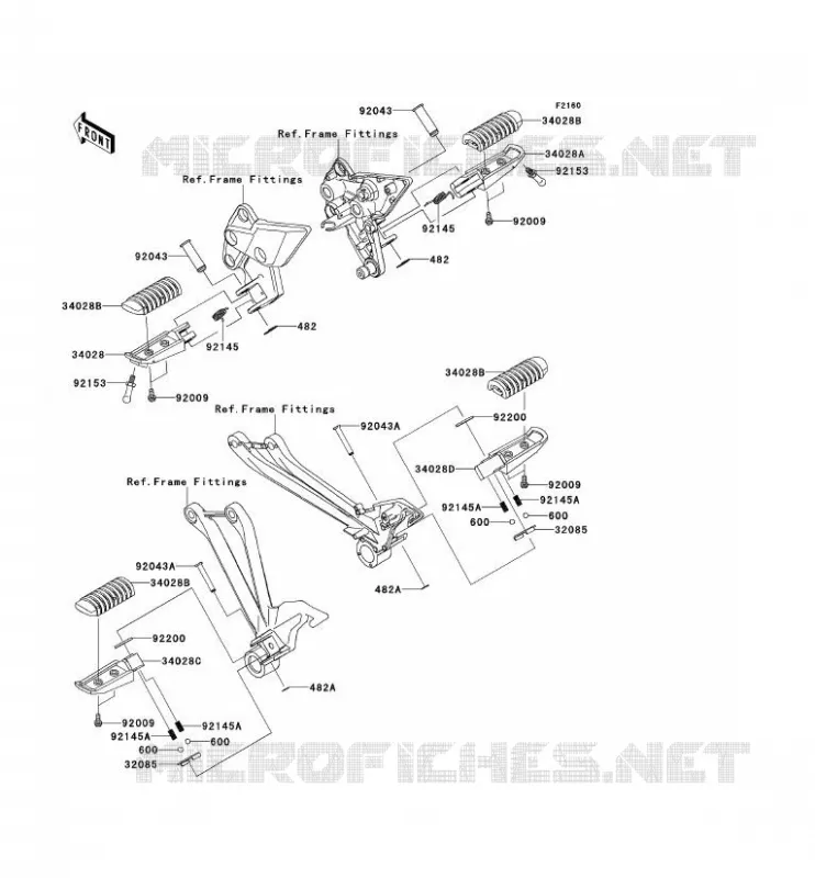 REPOSE PIED Kawasaki MOTOS 1000 2013 Z1000SX ABS  ZX1000HDF