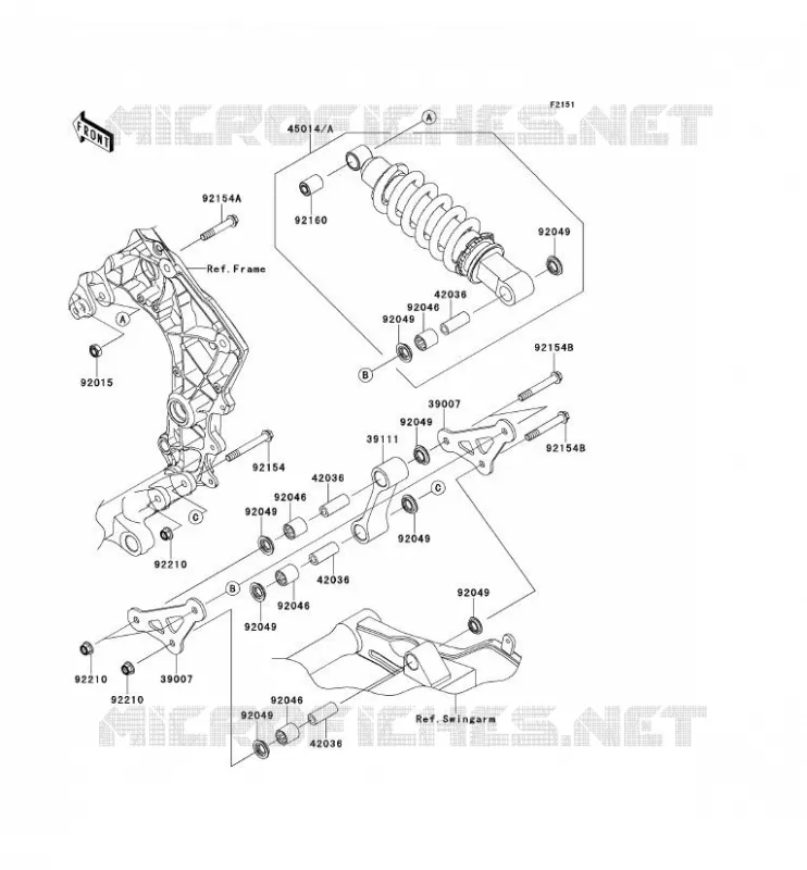 SUSPENSION/AMORTISSEUR Kawasaki MOTOS 1000 2013 Z1000SX ABS  ZX1000HDF
