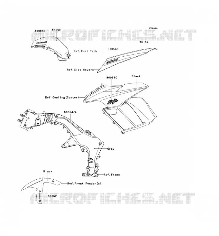 STICKER(WHITE) Kawasaki MOTOS 1000 2013 Z1000SX ABS  ZX1000HDF