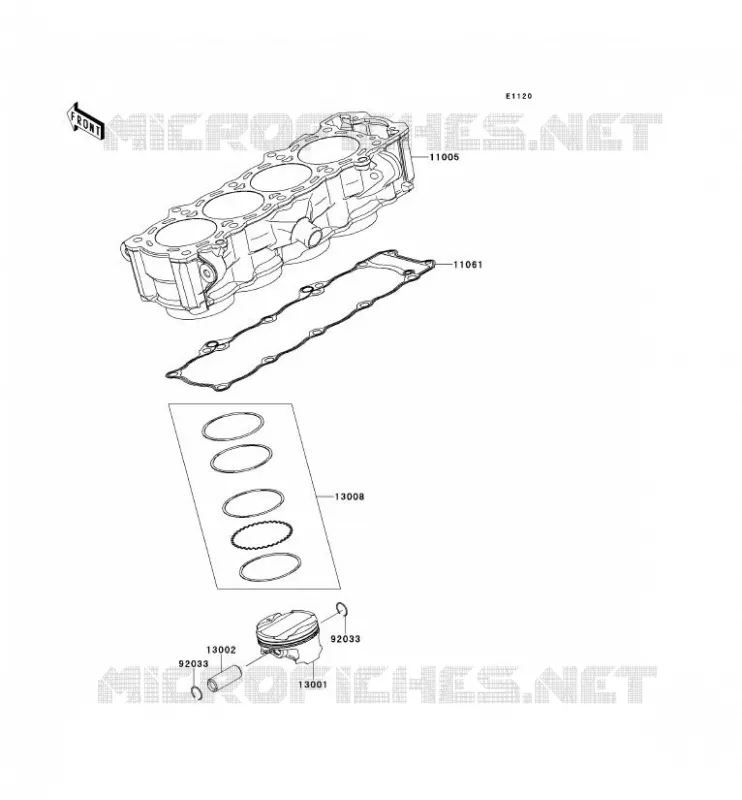 CYLINDRE/PISTON Kawasaki MOTOS 1000 2013 Z1000SX ABS  ZX1000HDF
