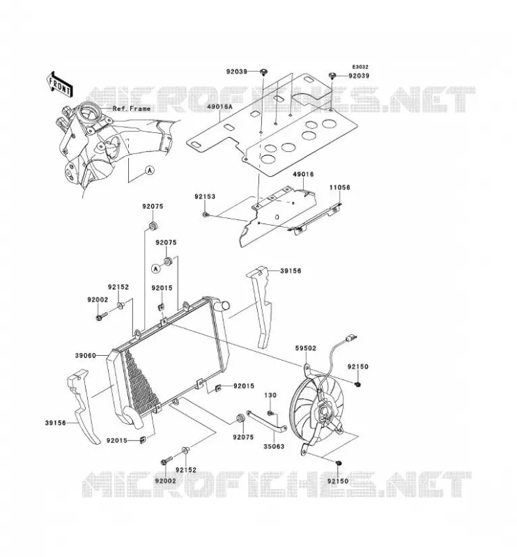 RADIATEUR Kawasaki MOTOS 1000 2013 Z1000SX ABS  ZX1000HDF