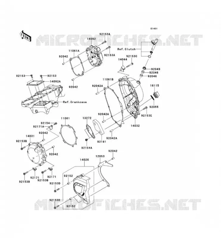 COUVERCLES MOTEUR Kawasaki MOTOS 1000 2012 NINJA ZX-10R  ZX1000JCF