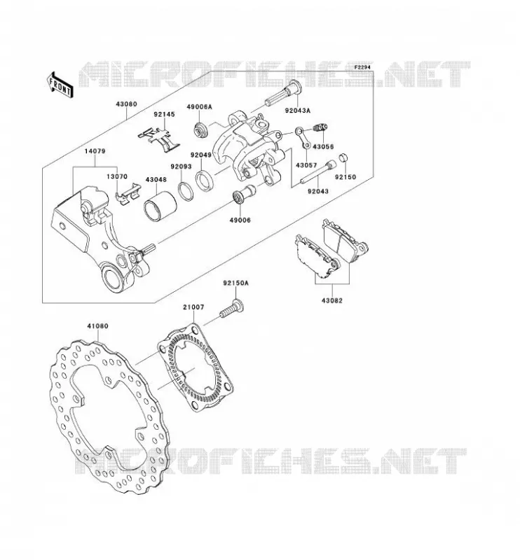 FREIN ARRIERE Kawasaki MOTOS 1000 2014 NINJA ZX-10R  ZX1000JEF