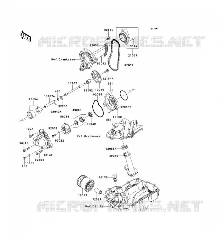 POMPE A HUILE Kawasaki MOTOS 1000 2014 NINJA ZX-10R  ZX1000JEF