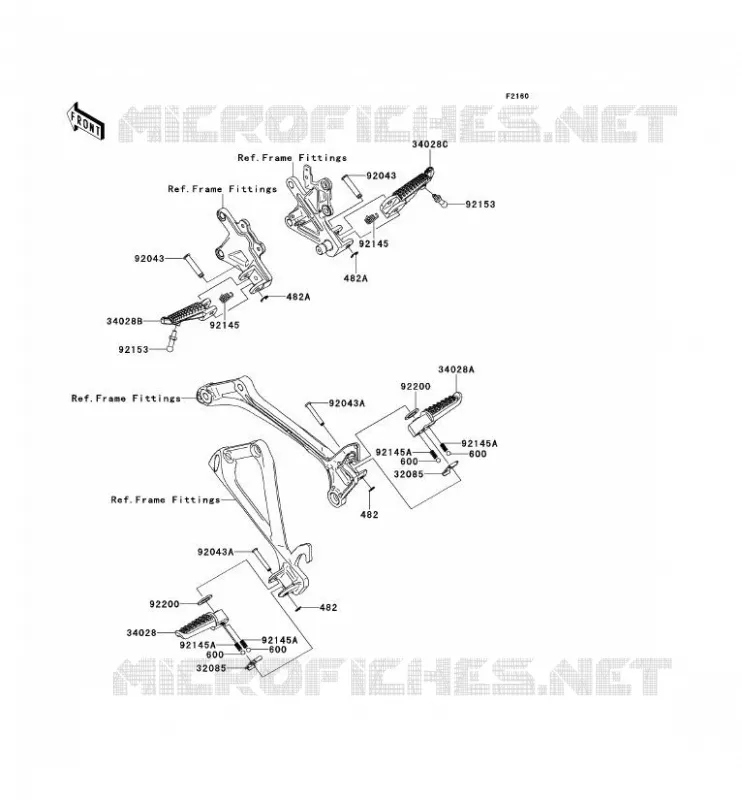REPOSE PIED Kawasaki MOTOS 1000 2011 NINJA ZX-10R ABS  ZX1000KBF