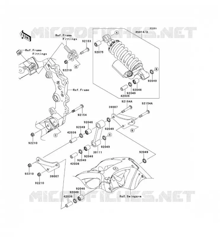 SUSPENSION/AMORTISSEUR Kawasaki MOTOS 1000 2011 NINJA ZX-10R ABS  ZX1000KBF