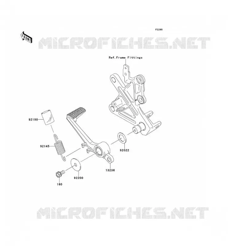 PEDALE DE FREIN/TORQUE LINK Kawasaki MOTOS 1000 2011 NINJA ZX-10R ABS  ZX1000KBF