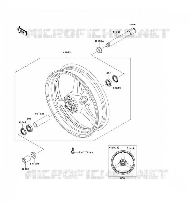 ROUE AVANT Kawasaki MOTOS 1000 2011 NINJA ZX-10R ABS  ZX1000KBF