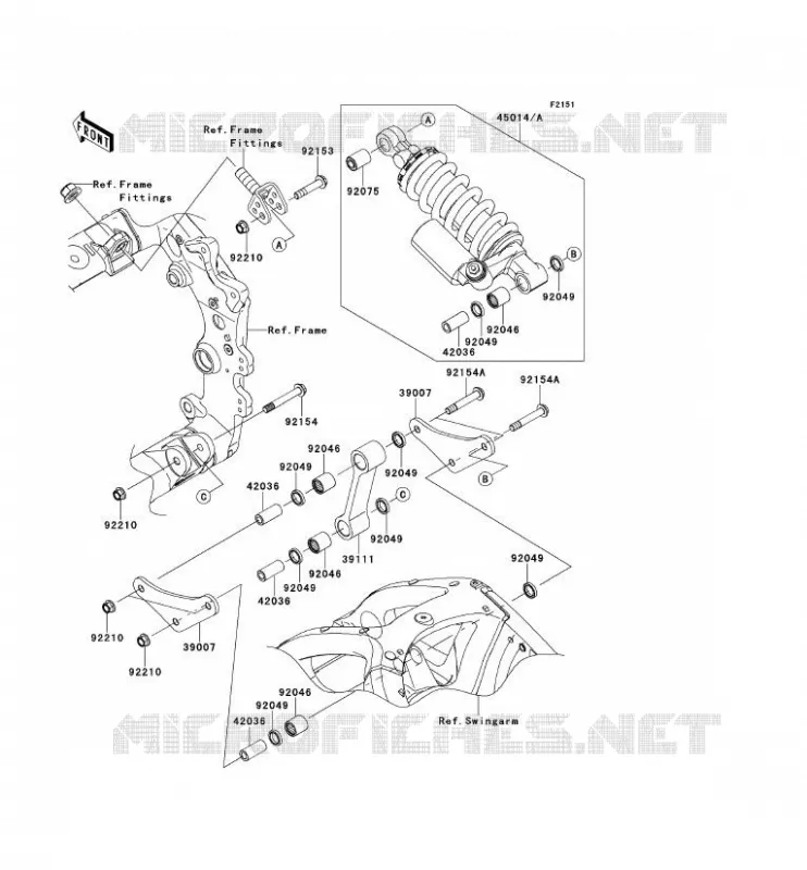 SUSPENSION/AMORTISSEUR Kawasaki MOTOS 1000 2011 NINJA ZX-10R ABS  ZX1000KBF