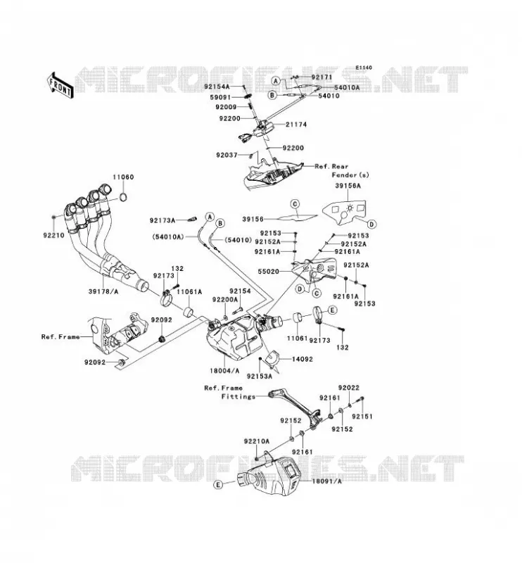 &Eacute;CHAPPEMENT Kawasaki MOTOS 1000 2013 NINJA ZX-10R ABS  ZX1000KDF