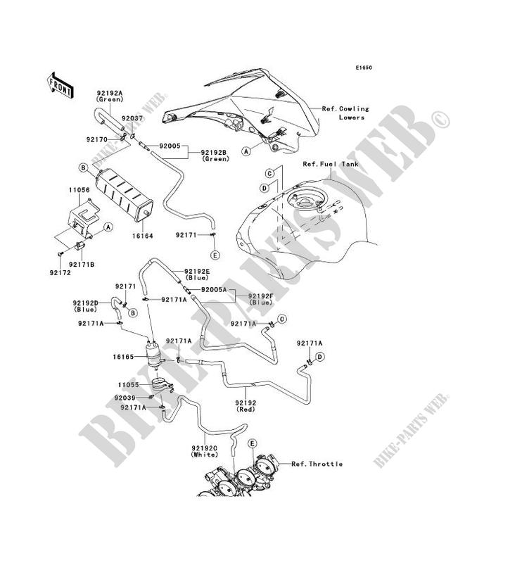SYSTEME D'EVAPORATION CARBURANT(CA) pour Kawasaki NINJA ZX-10R ABS 2013
