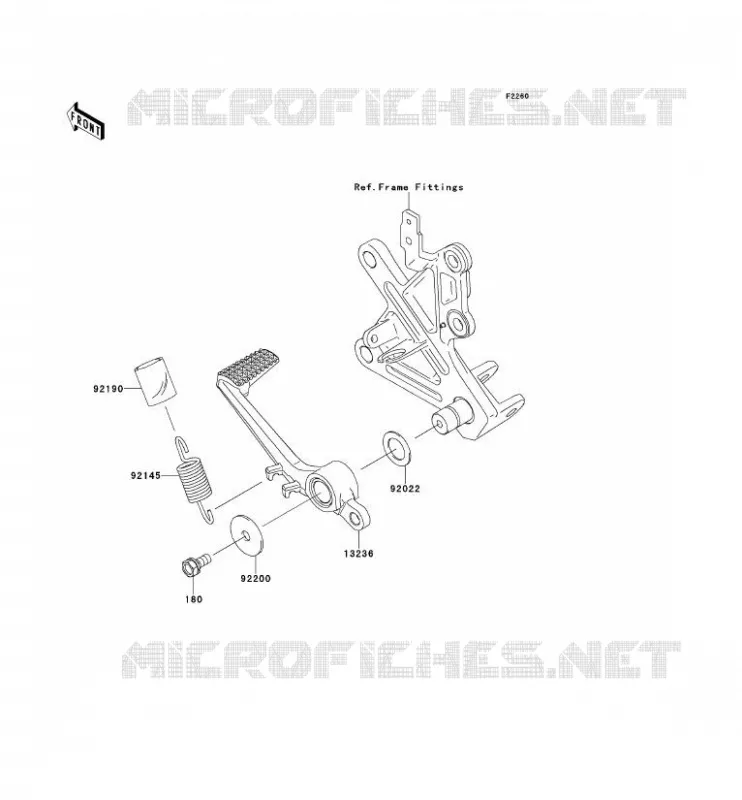 PEDALE DE FREIN Kawasaki MOTOS 1000 2013 NINJA ZX-10R ABS  ZX1000KDF