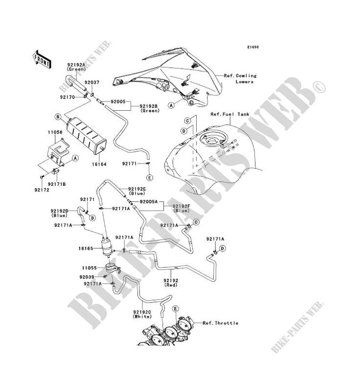 SYSTEME D'EVAPORATION CARBURANT(CA) pour Kawasaki NINJA ZX-10R ABS 2014