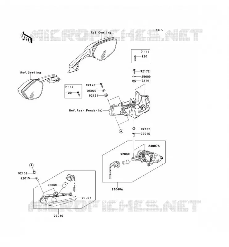 CLIGNOTANTS Kawasaki MOTOS 1000 2014 NINJA ZX-10R ABS  ZX1000KEF
