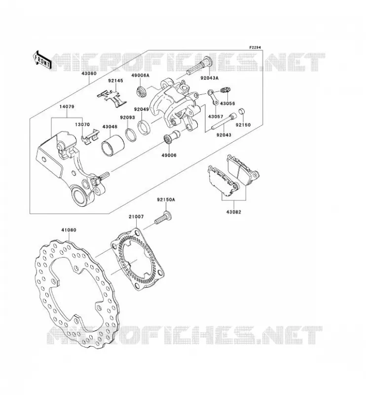 FREIN ARRIERE Kawasaki MOTOS 1000 2014 NINJA ZX-10R ABS  ZX1000KEF