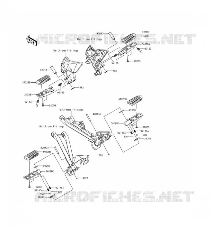 REPOSE PIED Kawasaki MOTOS 1000 2014 Z1000SX  ZX1000LEF