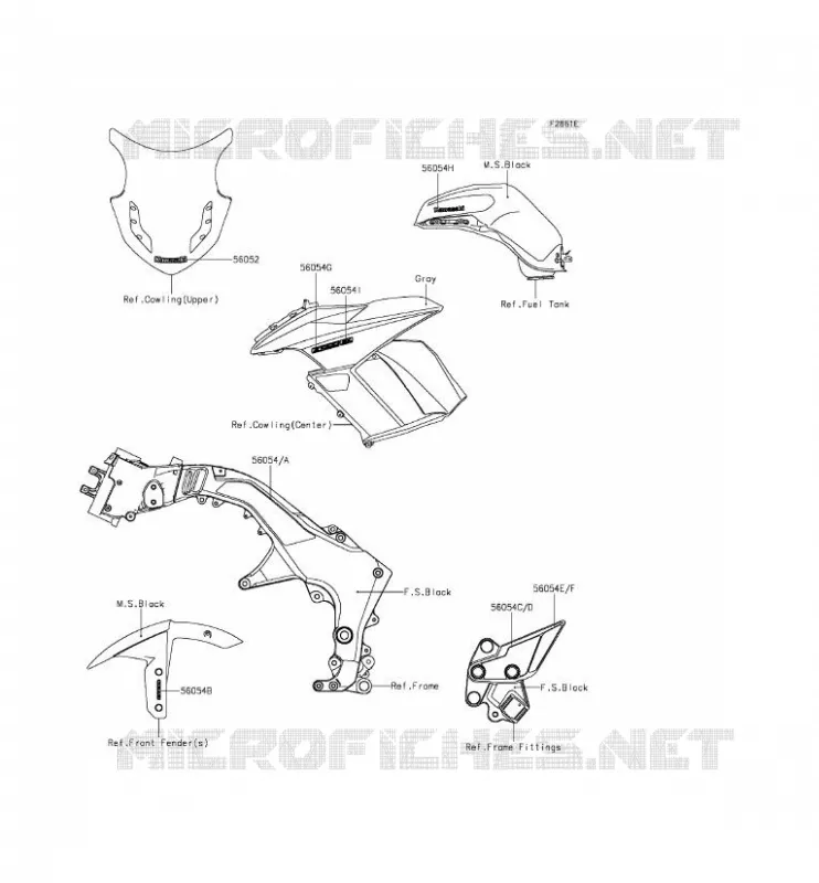 STICKER(GRAY) Kawasaki MOTOS 1000 2015 Z1000SX  ZX1000LFF