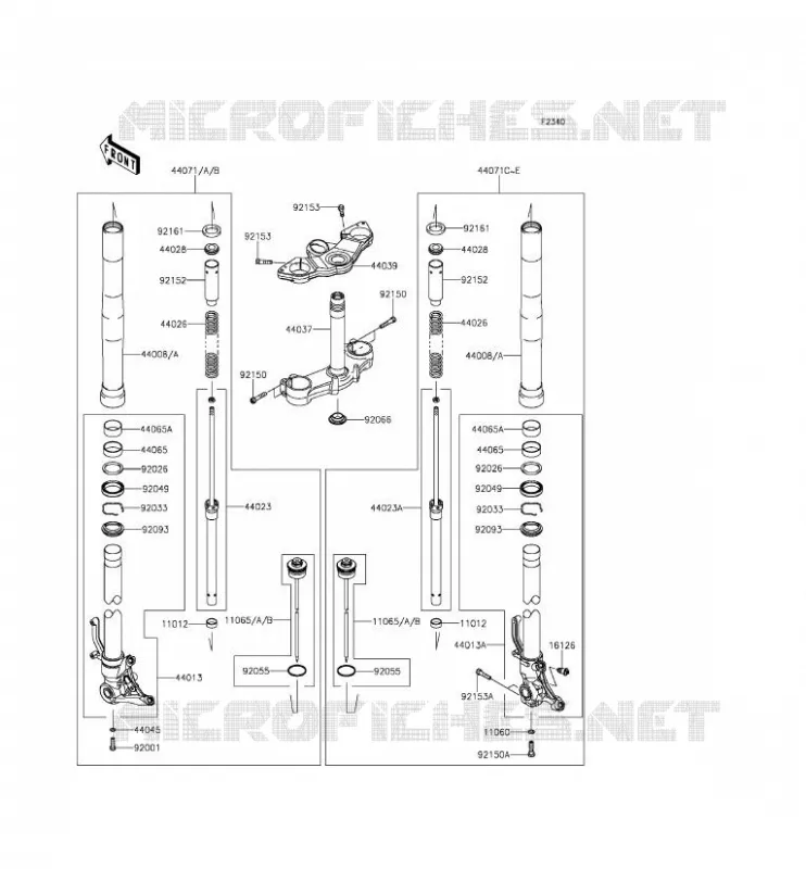 FOURCHE Kawasaki MOTOS 1000 2014 Z1000SX ABS  ZX1000MEF