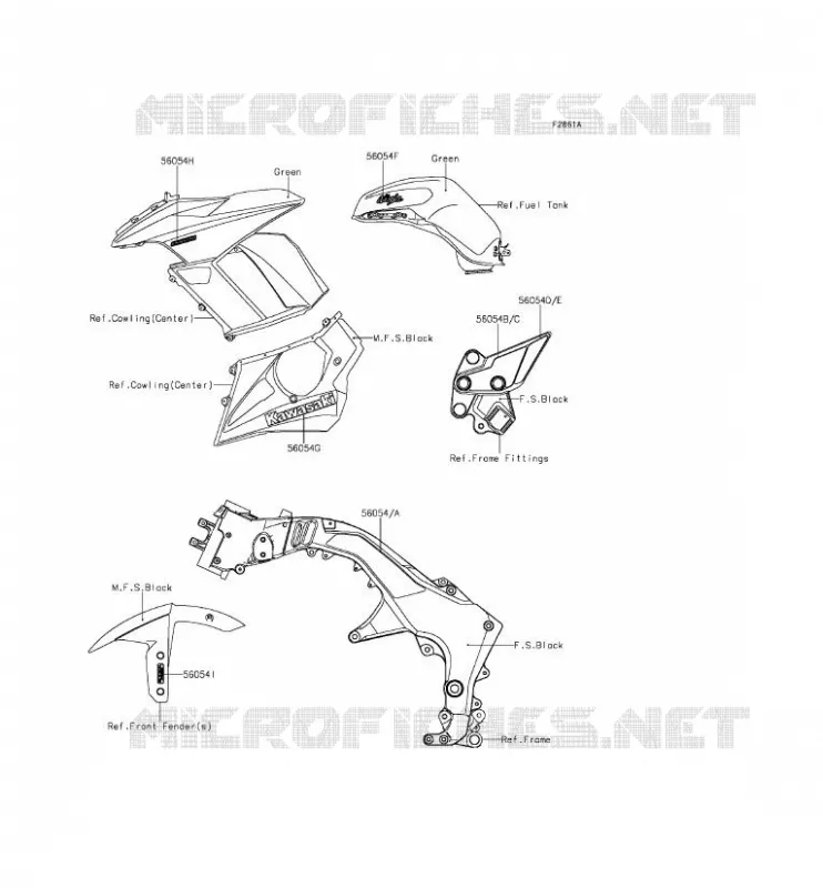 STICKER(GREEN) Kawasaki MOTOS 1000 2014 Z1000SX ABS  ZX1000MEF