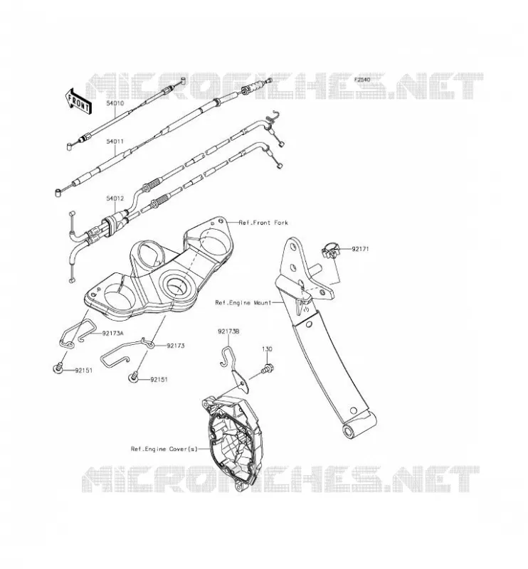 CABLES Kawasaki MOTOS 1000 2014 Z1000SX ABS  ZX1000MEF
