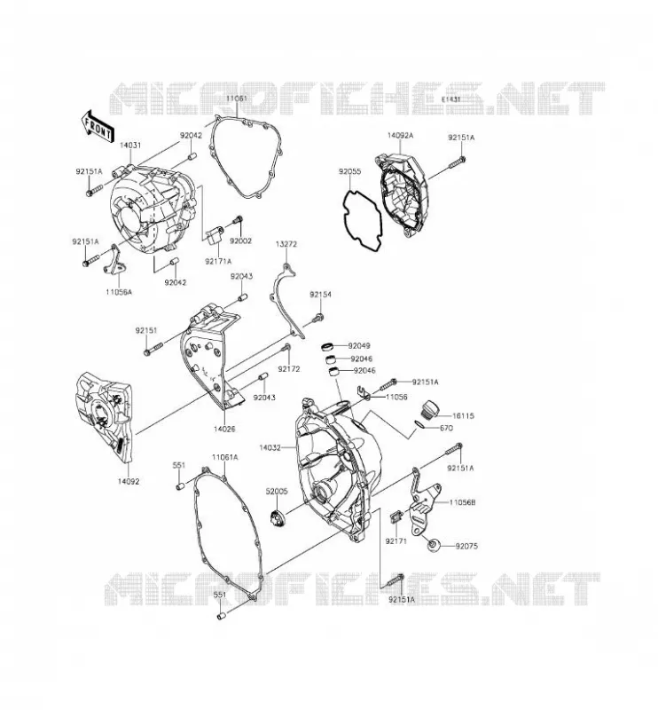 COUVERCLES MOTEUR Kawasaki MOTOS 1000 2014 Z1000SX ABS  ZX1000MEF