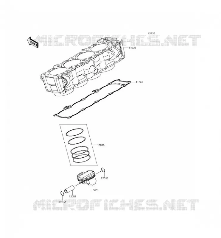 CYLINDRE/PISTON Kawasaki MOTOS 1000 2014 Z1000SX ABS  ZX1000MEF