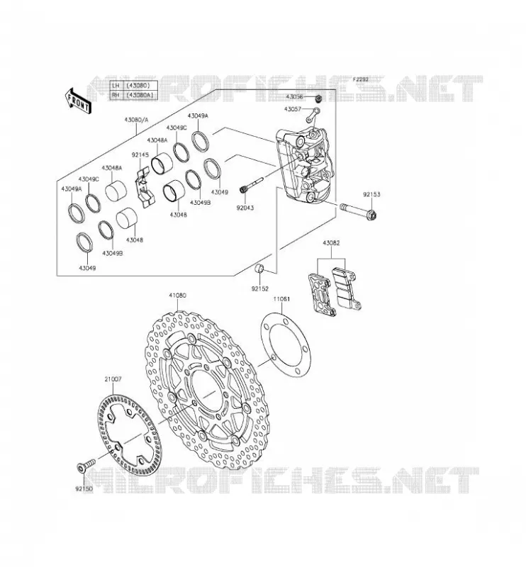 FREIN AVANT Kawasaki MOTOS 1000 2014 Z1000SX ABS  ZX1000MEF
