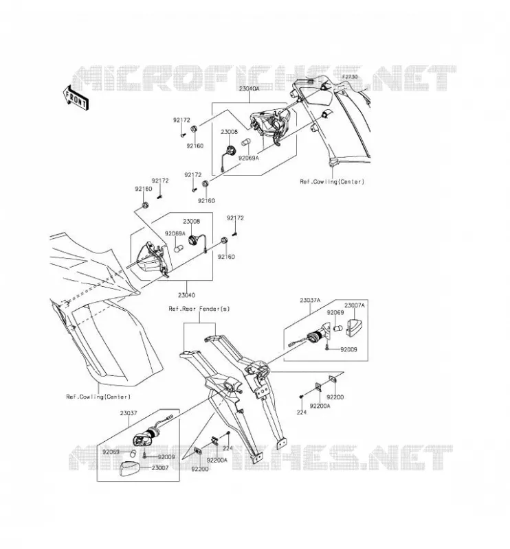 CLIGNOTANTS Kawasaki MOTOS 1000 2015 Z1000SX ABS  ZX1000MFF