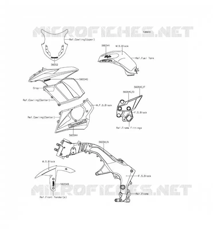 STICKER(GRAY) Kawasaki MOTOS 1000 2015 Z1000SX ABS  ZX1000MFF