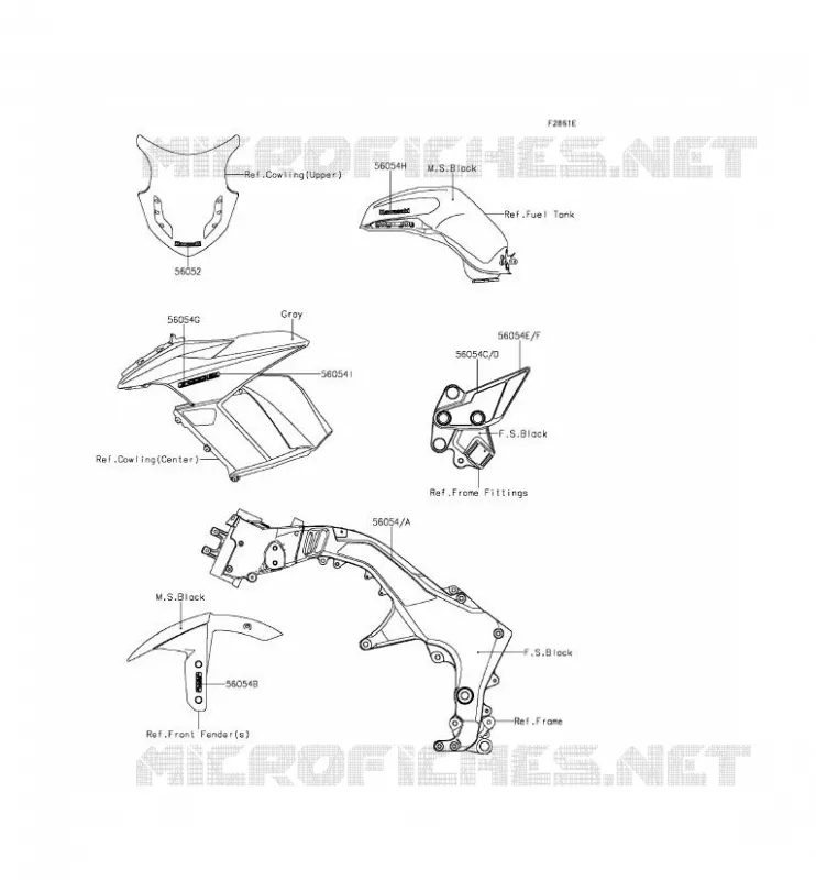 STICKER(GRAY) Kawasaki MOTOS 1000 2015 Z1000SX ABS  ZX1000MFF