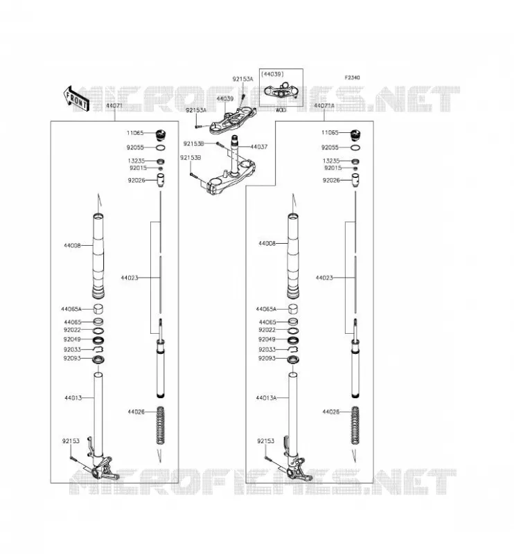 FOURCHE Kawasaki MOTOS 1000 2015 NINJA H2R  ZX1000PFF