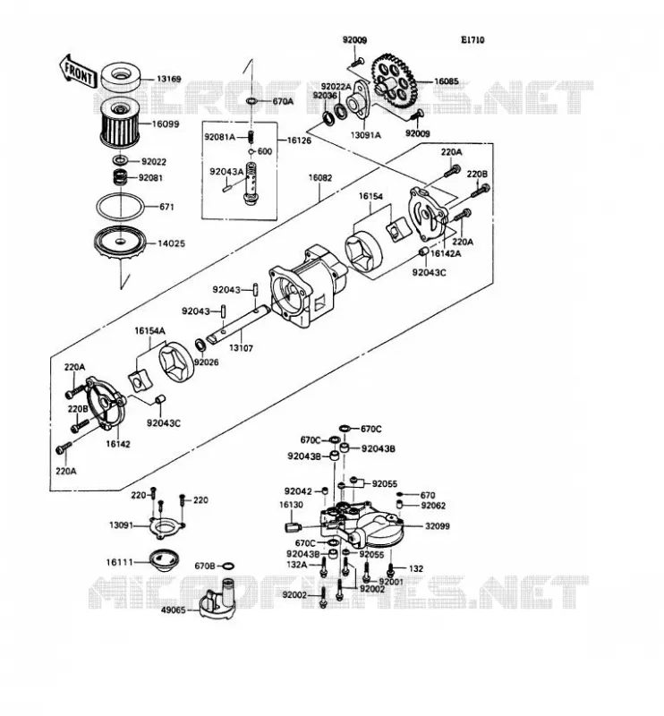 POMPE A HUILE Kawasaki MOTOS 1100 1992 ZZR1100  ZX1100-C3