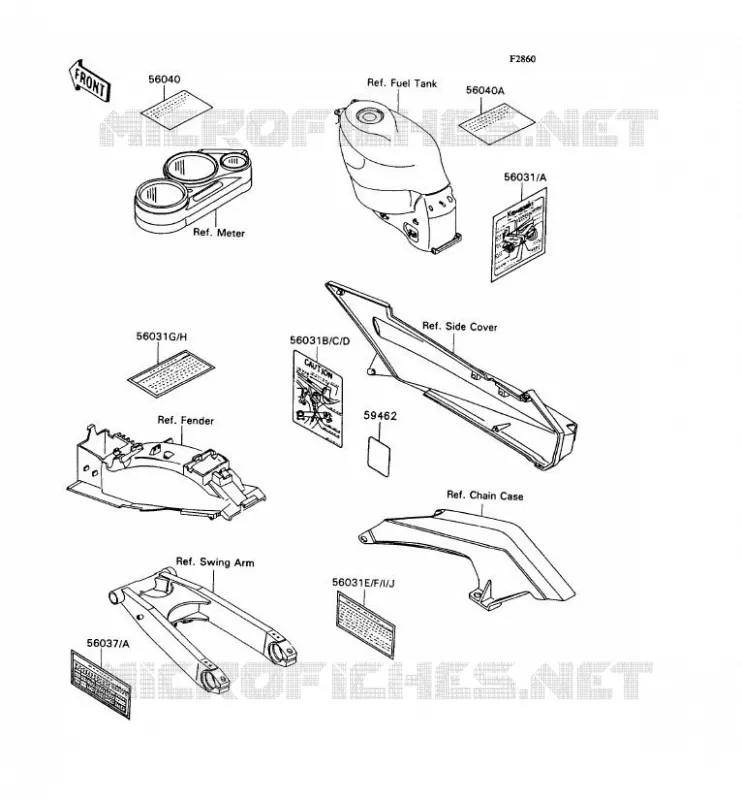 LABEL Kawasaki MOTOS 1100 1993 ZZR1100  ZX1100-C4