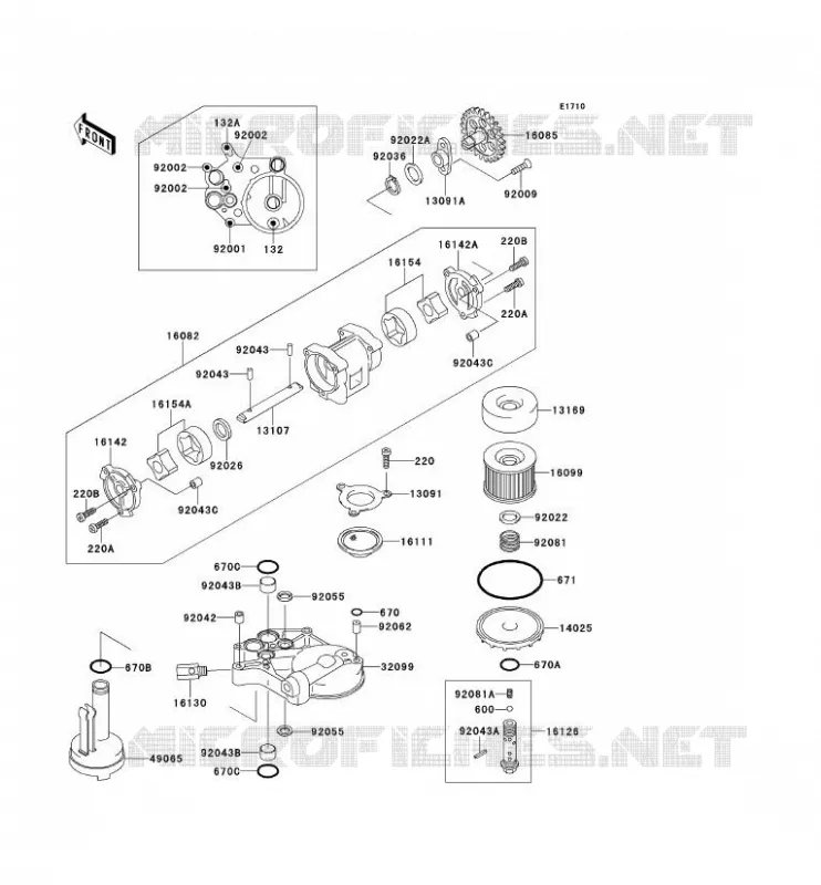 POMPE A HUILE Kawasaki MOTOS 1100 1993 ZZR1100  ZX1100-D1