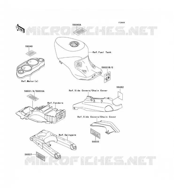 LABEL Kawasaki MOTOS 1100 2000 ZZR1100  ZX1100-D8