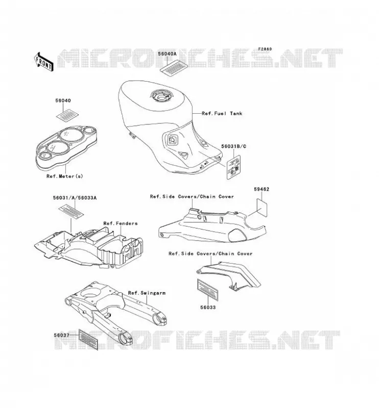 LABEL Kawasaki MOTOS 1100 2000 ZZR1100  ZX1100-D8
