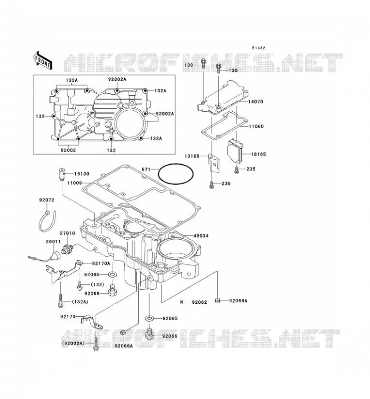 COUVERCLE RENIFLARD/CARTER D'HUILE Kawasaki MOTOS 1100 1998 GPZ1100  ZX1100-E4