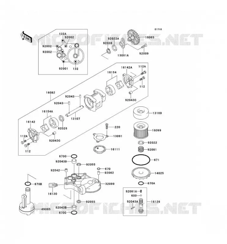 POMPE A HUILE Kawasaki MOTOS 1100 1998 GPZ1100  ZX1100-E4