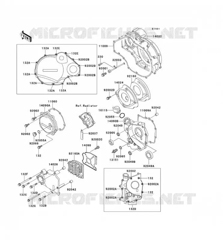 COUVERCLES MOTEUR Kawasaki MOTOS 1100 1996 GPZ1100 ABS  ZX1100-F1