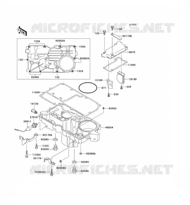 COUVERCLE RENIFLARD/CARTER D'HUILE Kawasaki MOTOS 1100 2001 ZZR1100  ZX1100-G4