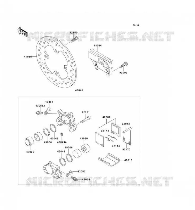 FREIN ARRIERE Kawasaki MOTOS 1200 2000 NINJA ZX-12R  ZX1200-A1H
